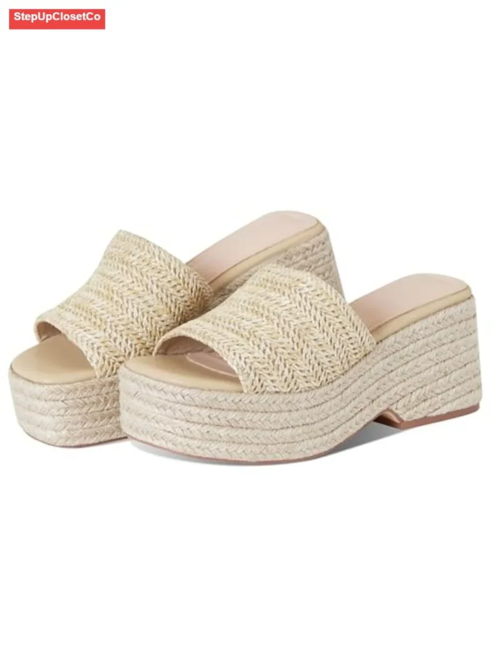 Platform Slip On Espadrille Sandals Wedge Slides Flatform Open Toe Bohemia